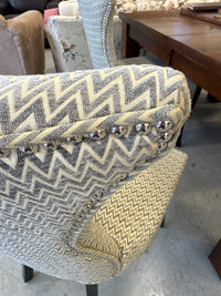 4 Chevron Upholstery Wingback Dining Chair's