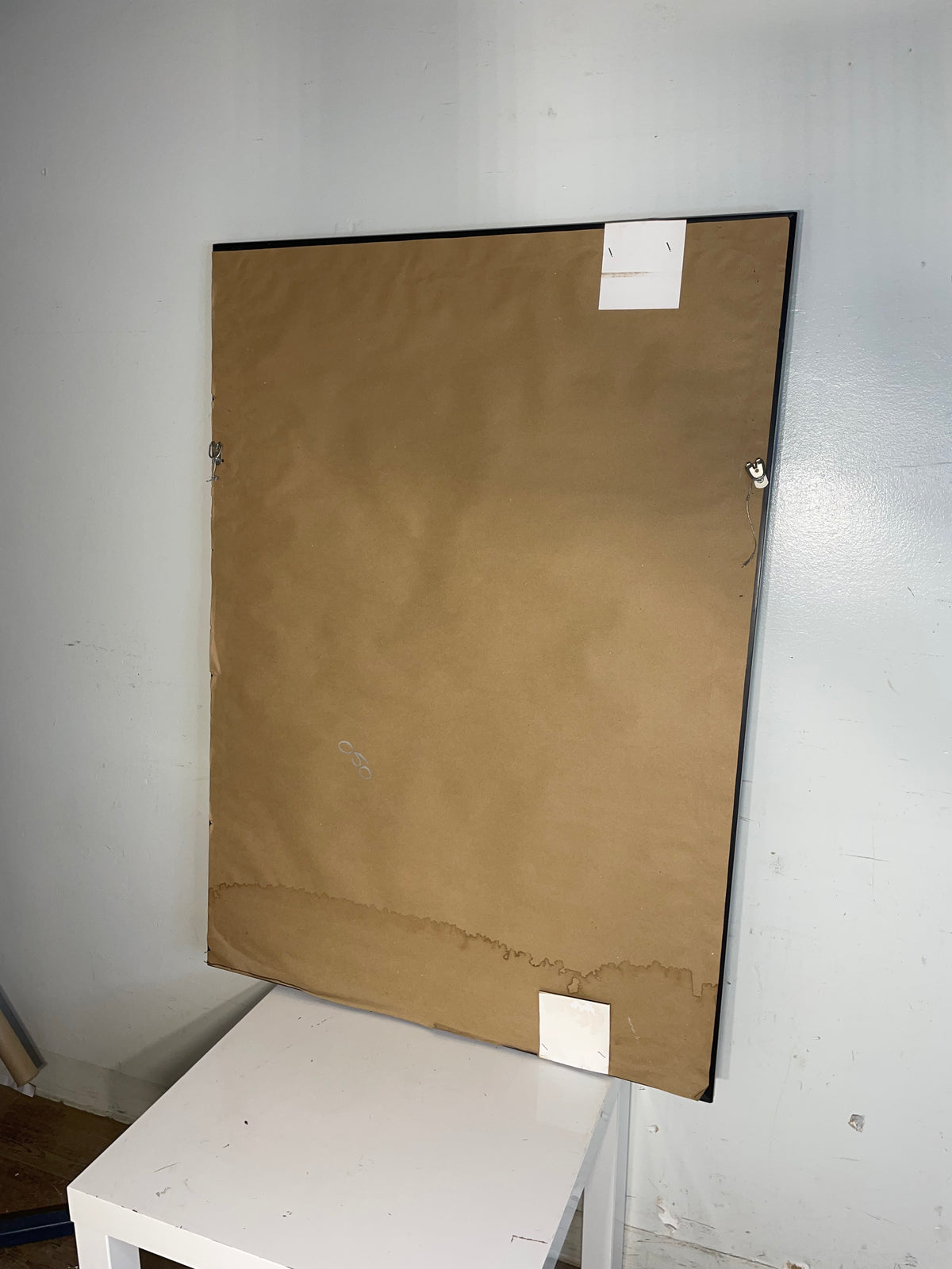 Beveled Dark Wood Frame Mirror