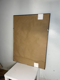 Beveled Dark Wood Frame Mirror