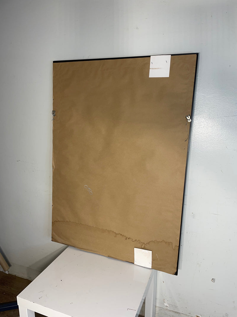 Beveled Dark Wood Frame Mirror