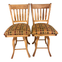 Solid Wood Counter Height Swivel Bar Stools (Set of 2)