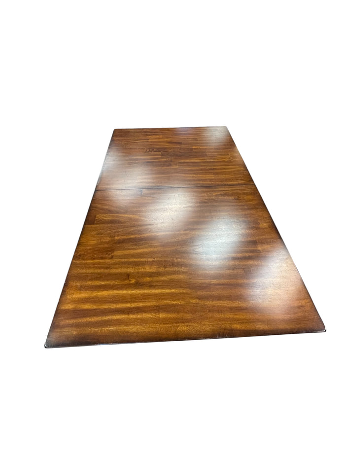 Solid Wood Rectangular Dining Table with 2 Leaflets