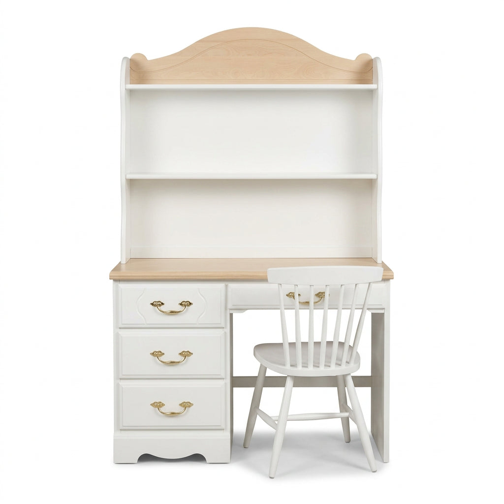 Vintage Wooden Desk and Hutch
