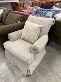 Neutral Striped Club Chair