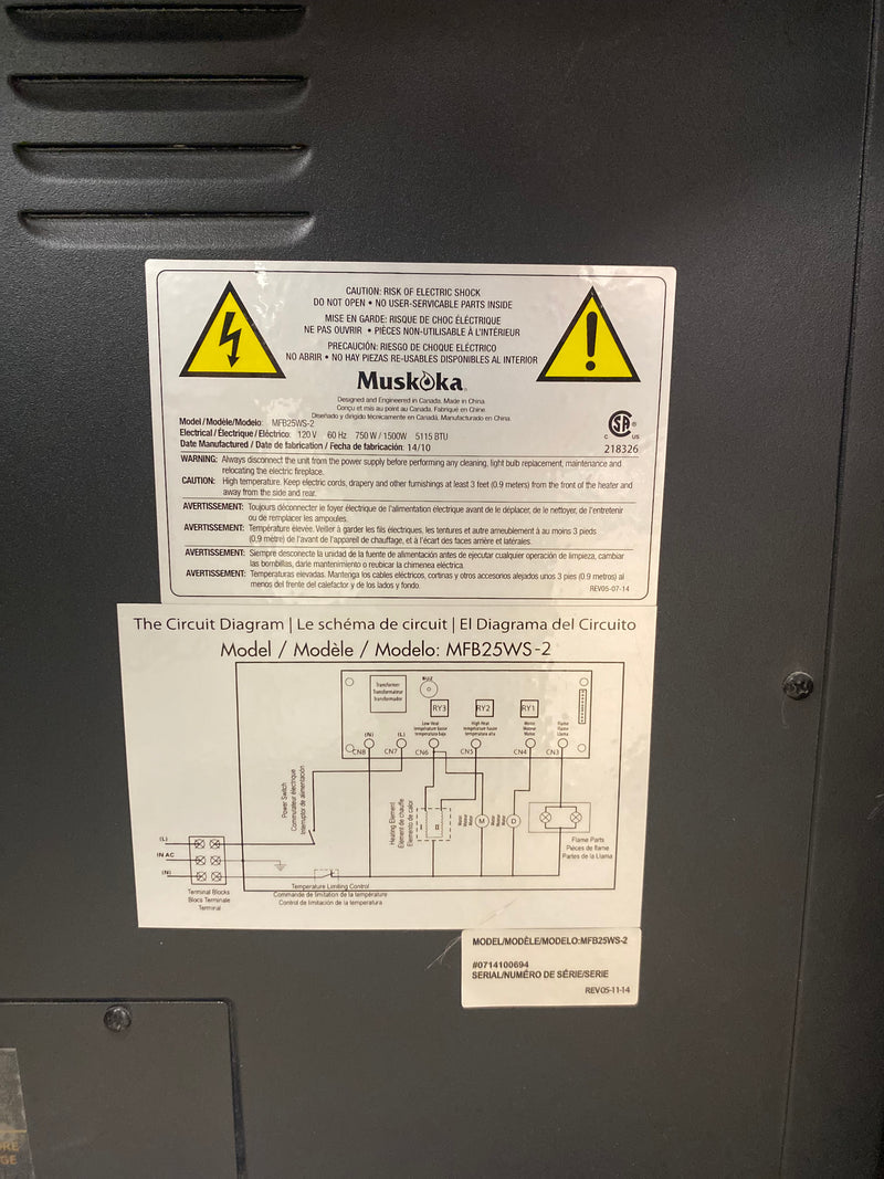 Dark Brown Fireplace Entertainment Centre