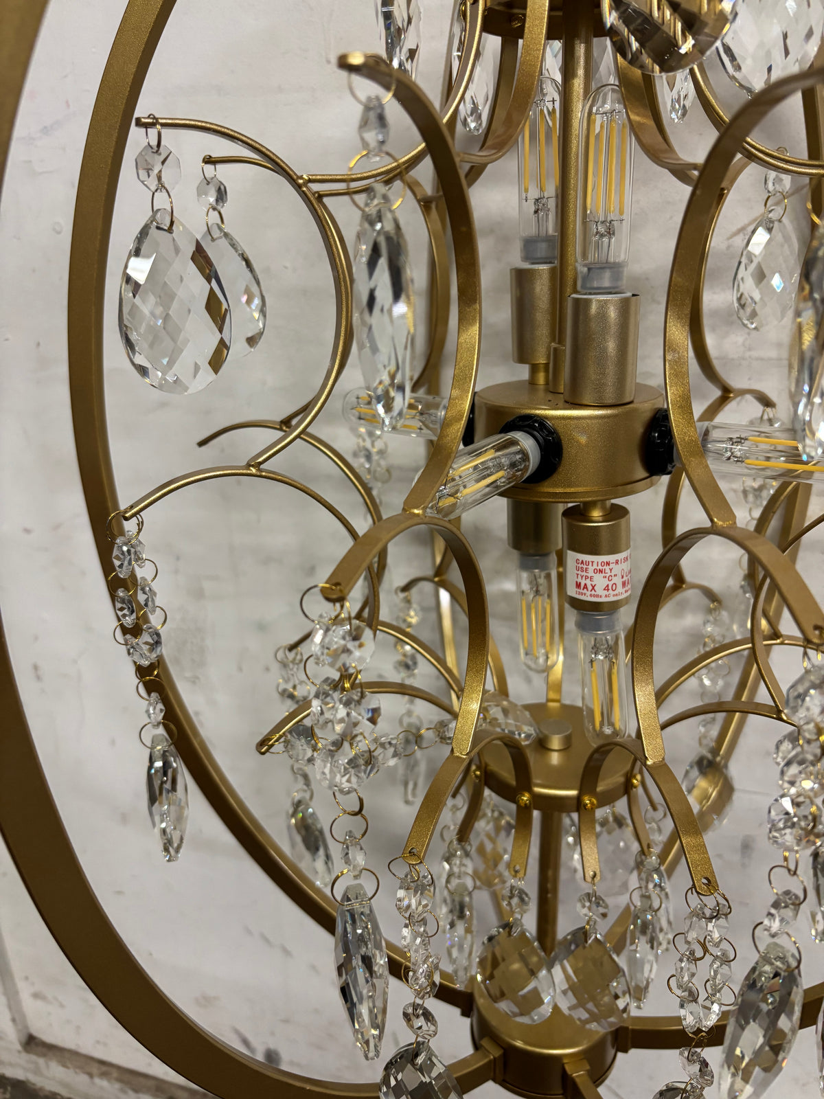 Gold and Crystal 8-LIGHT CHANDELIER