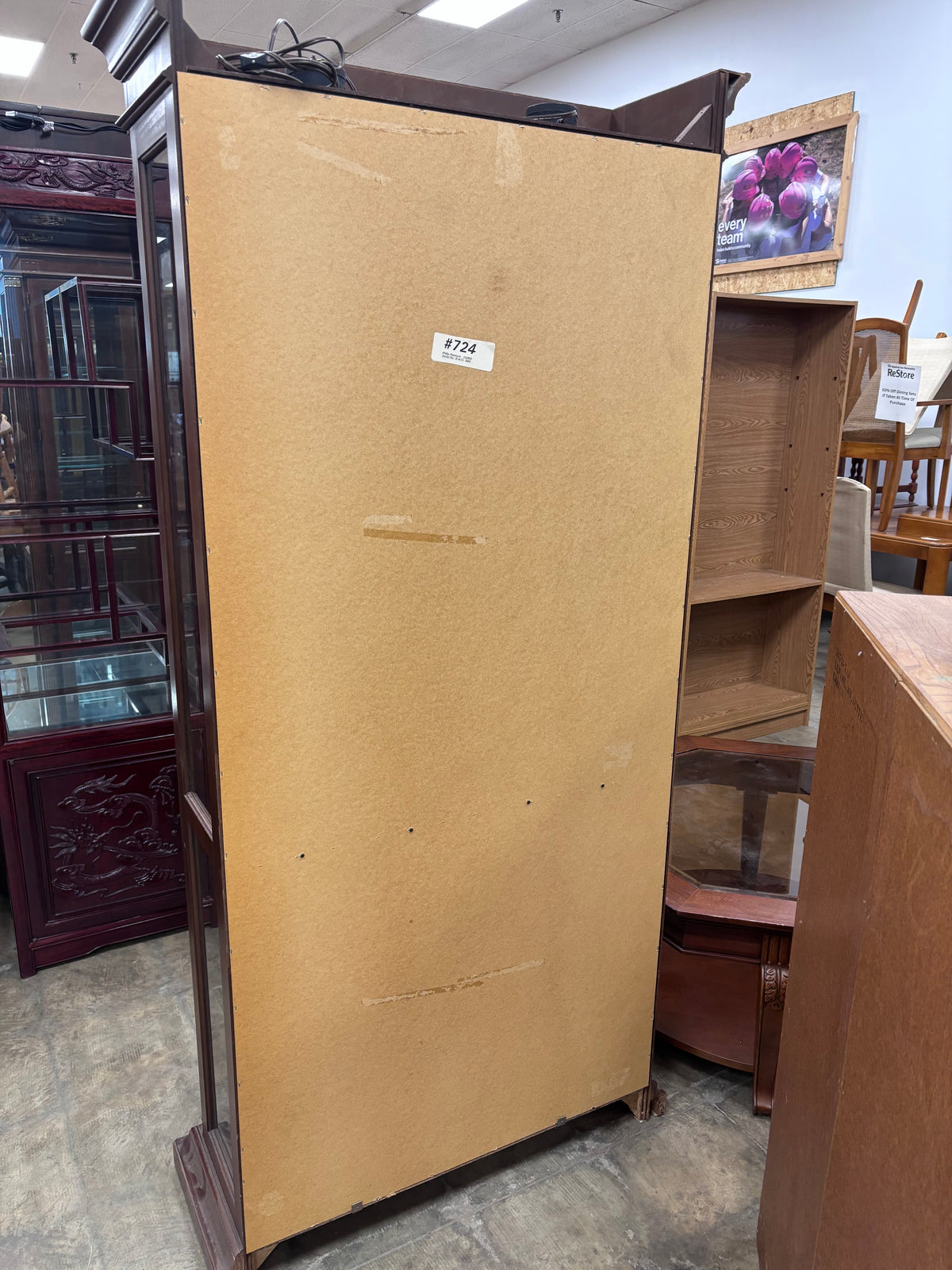 Traditional Dark Wood Curio Cabinet
