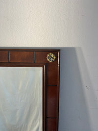 Bombay Company Wood Frame Mirror With Brass Accents