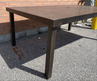 Metal Patio Table with 6 Light Gray Chairs