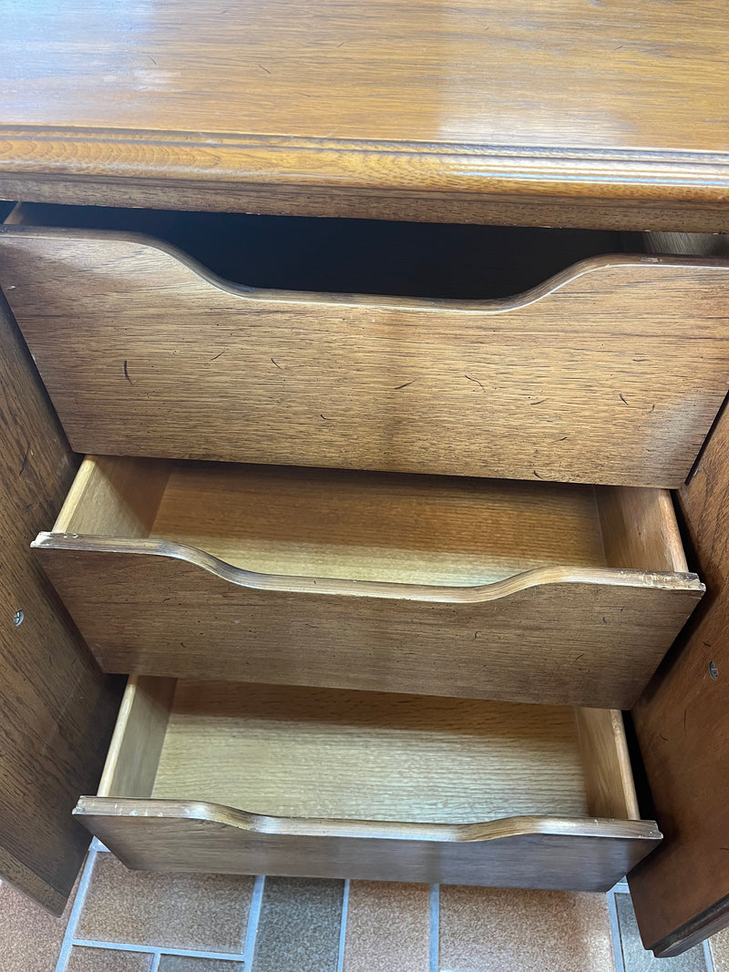 Solid Wood Sideboard With Ornate Carved Doors