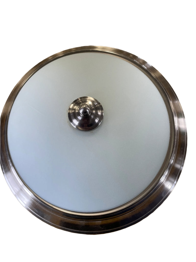 11 in. 15-Watt Satin Nickel Integrated LED Ceiling Flush Mount with Frosted Glass Diffuser