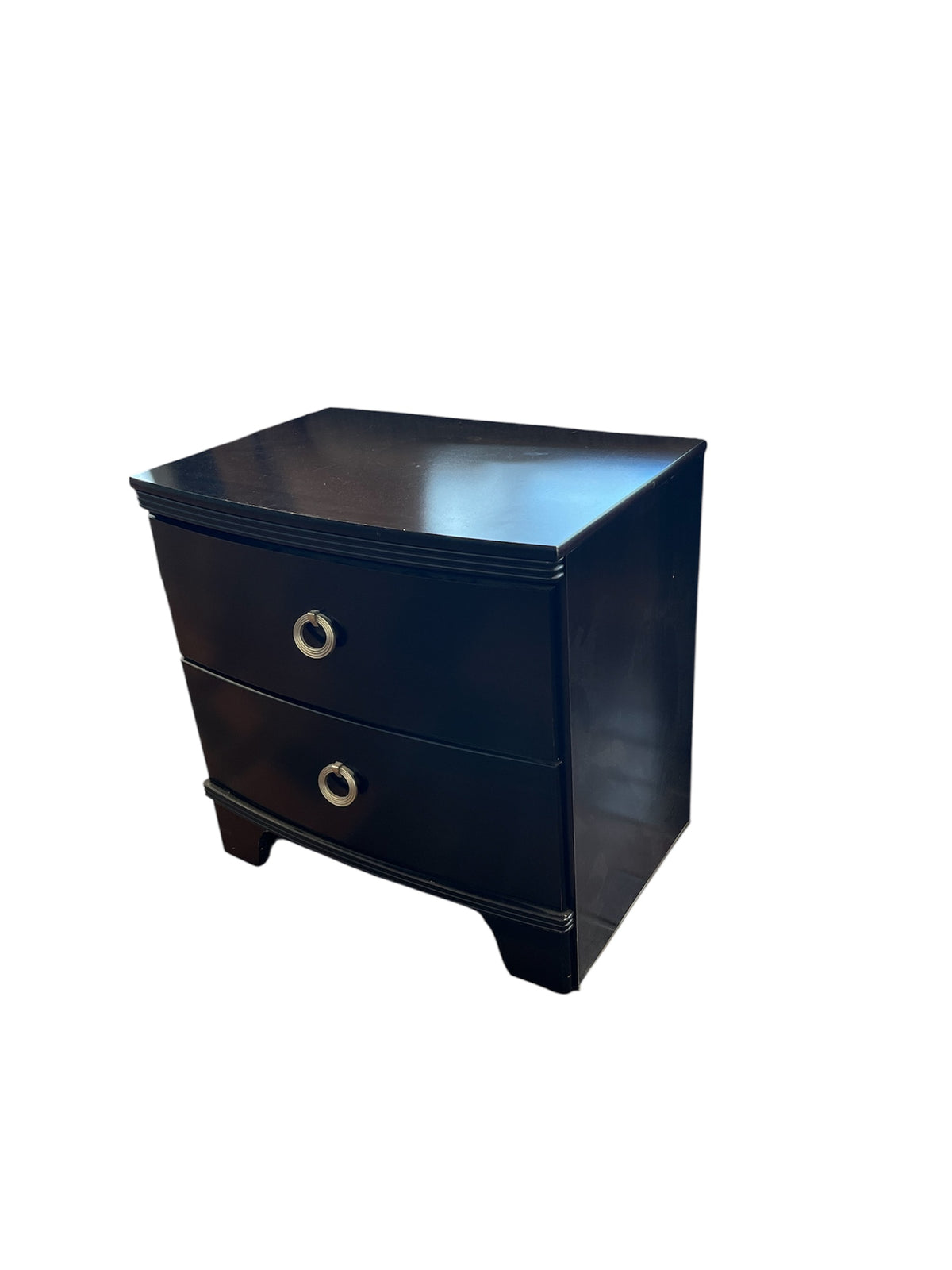 2 Drawer Nightstand With Circular Pulls