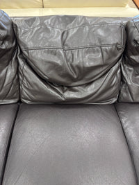 Black Leather 3-Seater Sofa