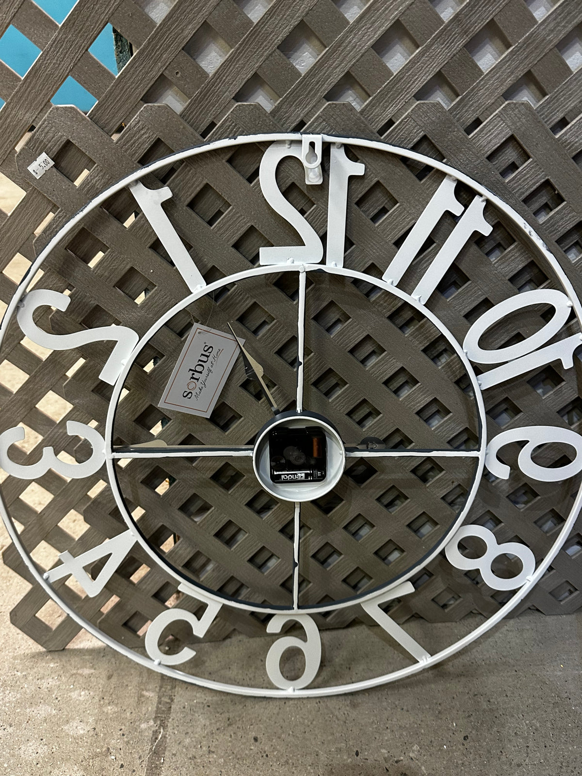 Sorbus 24 inch White Decorative Numeral Wall Clock with Gold Details