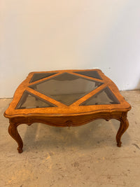 Glass & wood coffee table