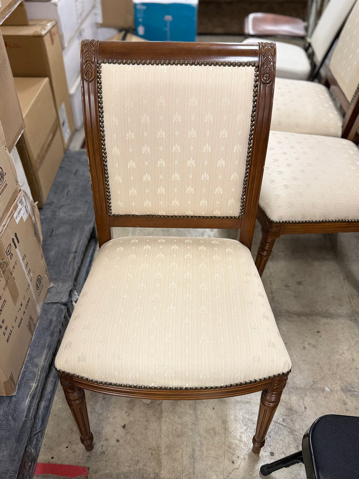 Coffee Brown and Cream White Dining Chair