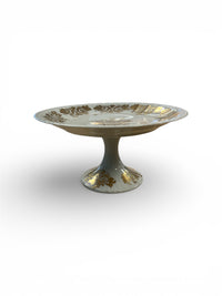 Porcelain Pedestal Serving Stand with Gold Detailing
