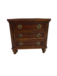 3-Drawer Glass Top Side Table Chest