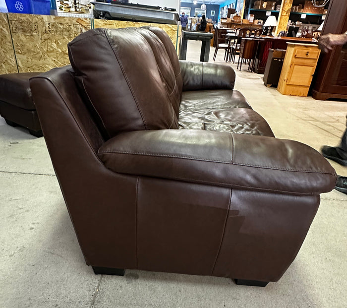 78" Brown Leather Couch