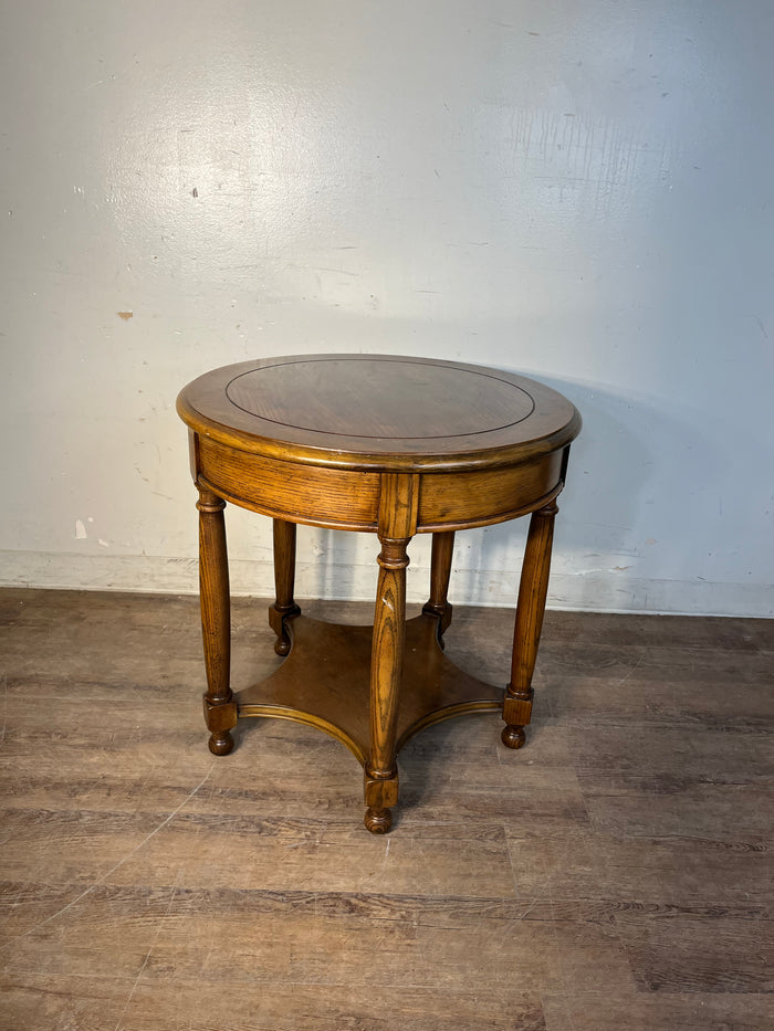 2-Tier Round Wooden End Table