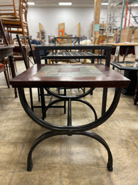 Reddish Brown and Tile Coffee Table