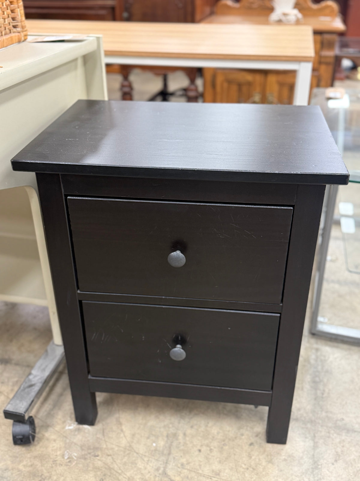 Small Matte Black Nightstand