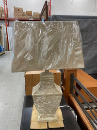 2-tone Pottery Base Table Lamp with Taupe Shade