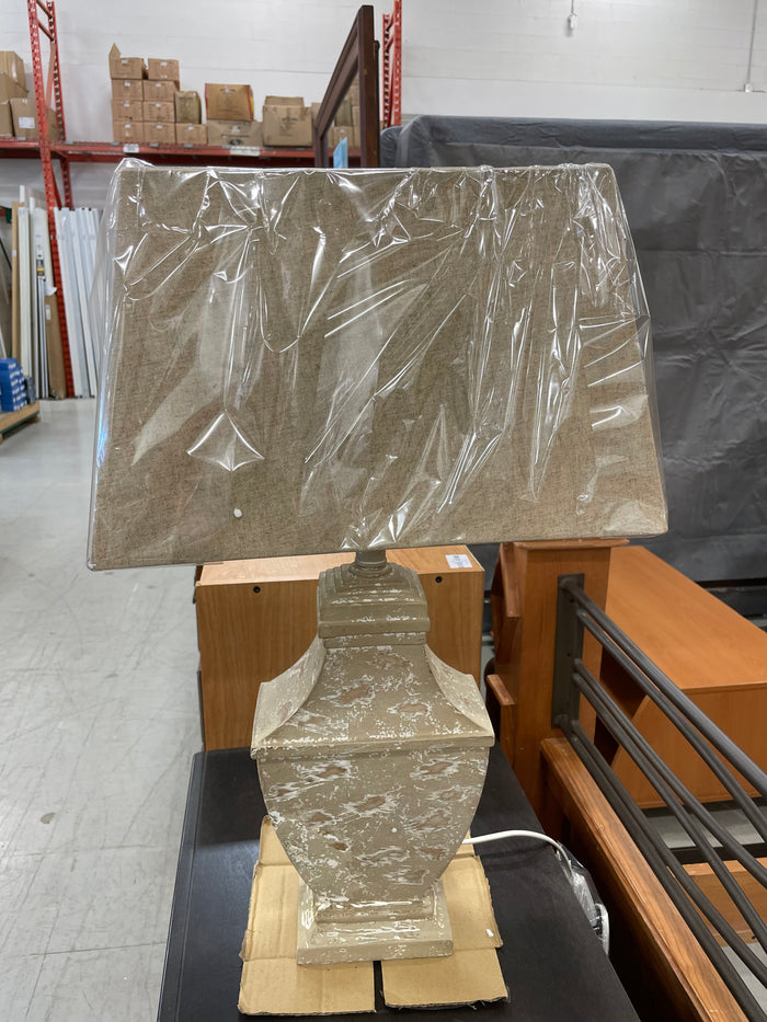 2-tone Pottery Base Table Lamp with Taupe Shade