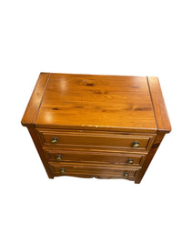 3-Drawer Solid Wood Night Stand