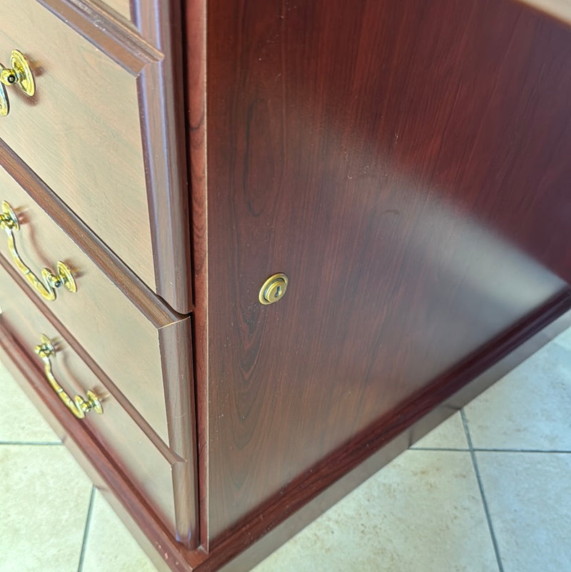 Maroon Desk - 6 Drawers