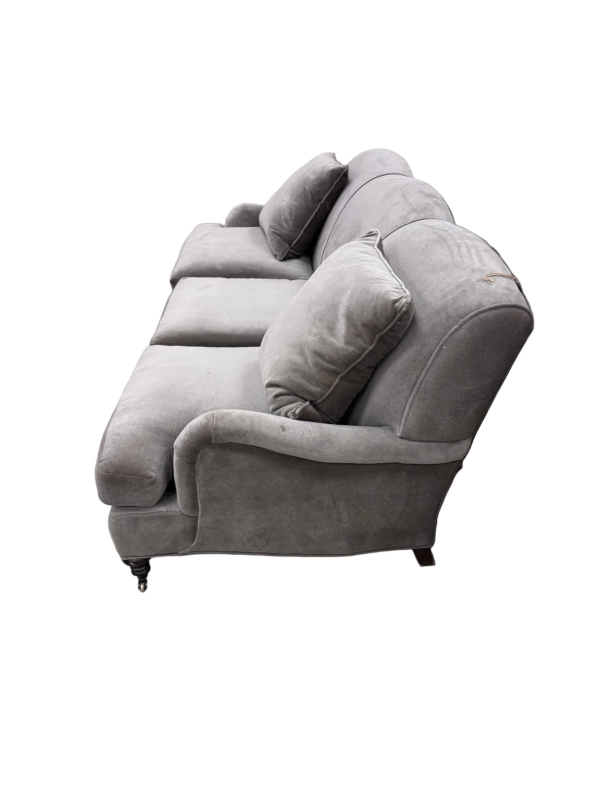 Grey Velvet 3-Seater Sofa