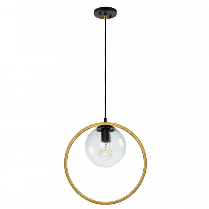 Lugano 1-Light Cord Pendant Light in Vintage Brass