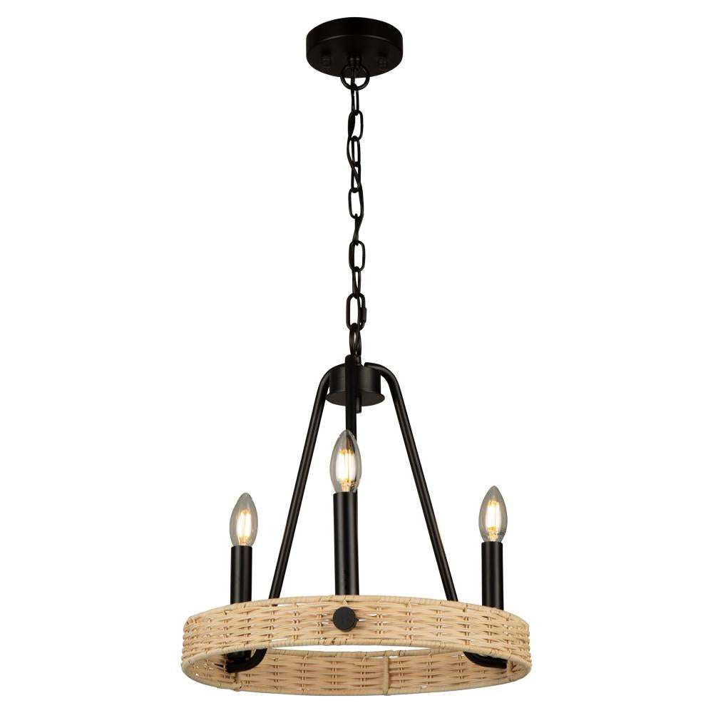 Perris 3-Light Chandelier for Ceiling in Black