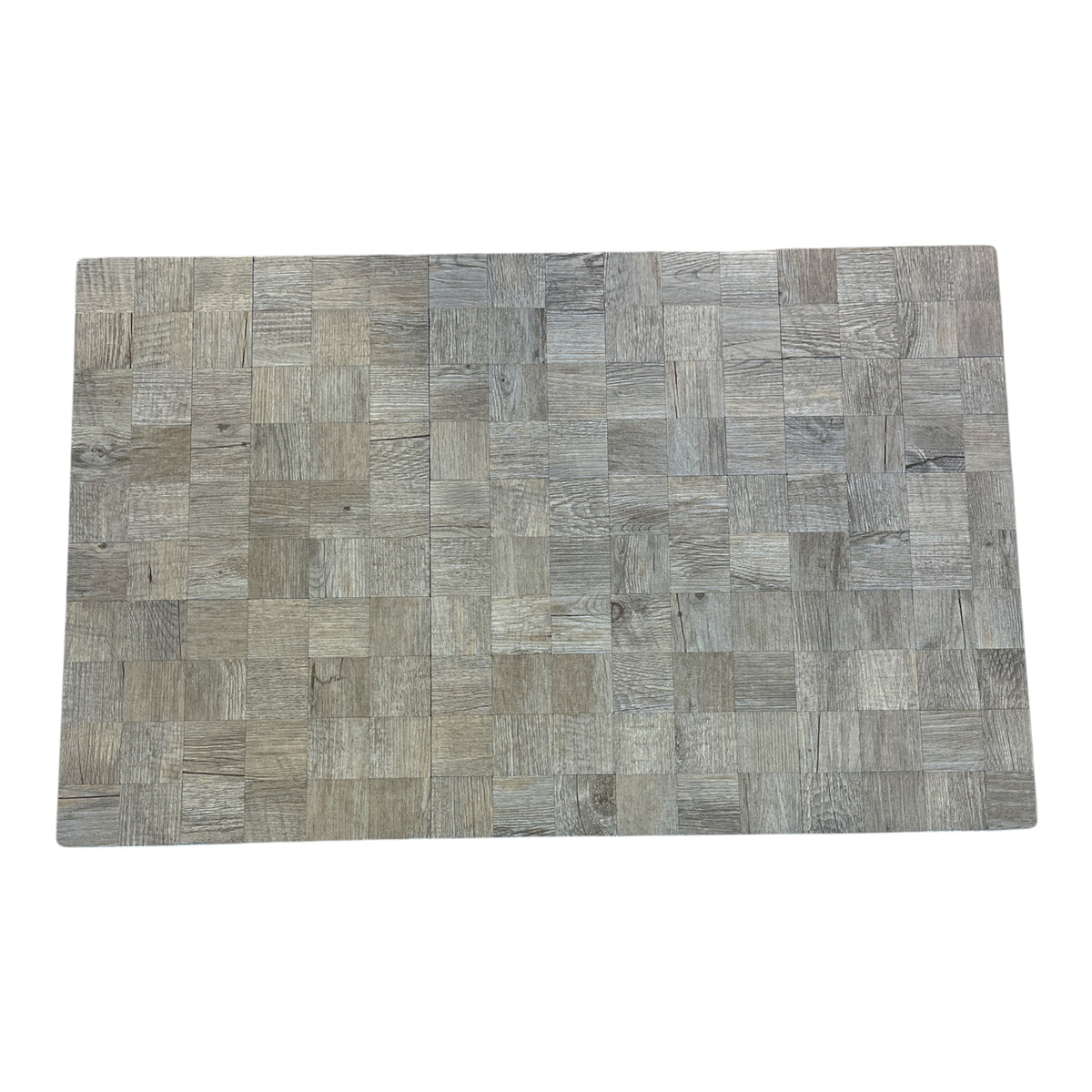 Parquet-Style Grey Rectangular Accent Table