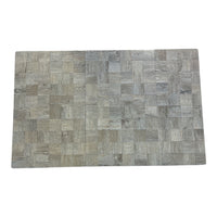 Parquet-Style Grey Rectangular Accent Table