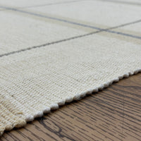 6×8-ft Beige Grid Rug – Handwoven Cotton Flatweave, 284