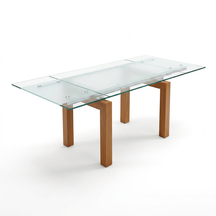 93" Extendable Glass Dining Table