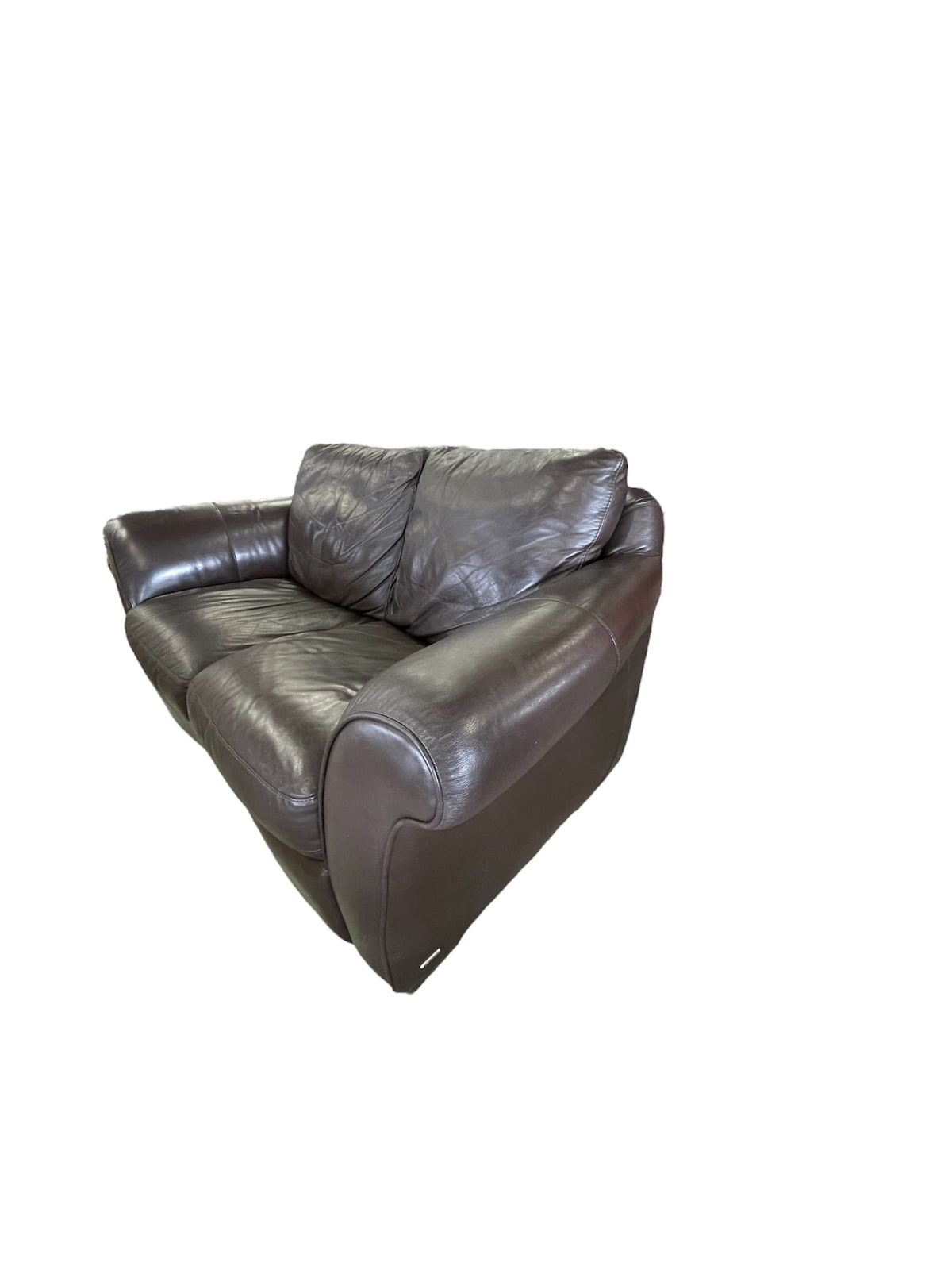 Natuzzi Dark Brown Leather Loveseat