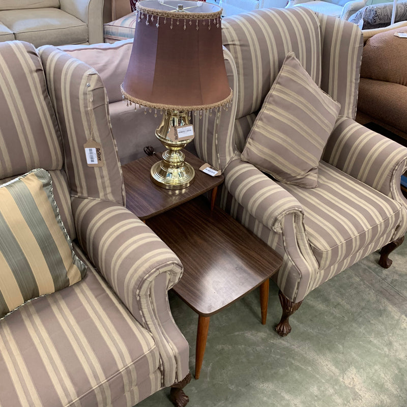 2-Tier Side Table with Tapered Legs and Raised Upper Shelf