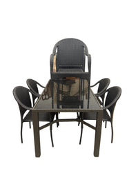 Black Resin Wicker Patio Dining Set