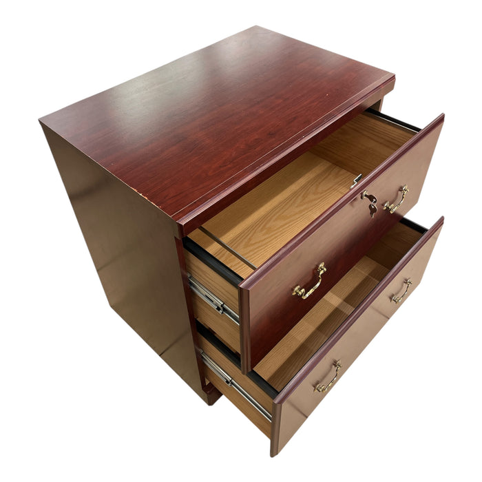 Classic Cherry 2-Drawer Lateral File Cabinet w/ Brass Hardware