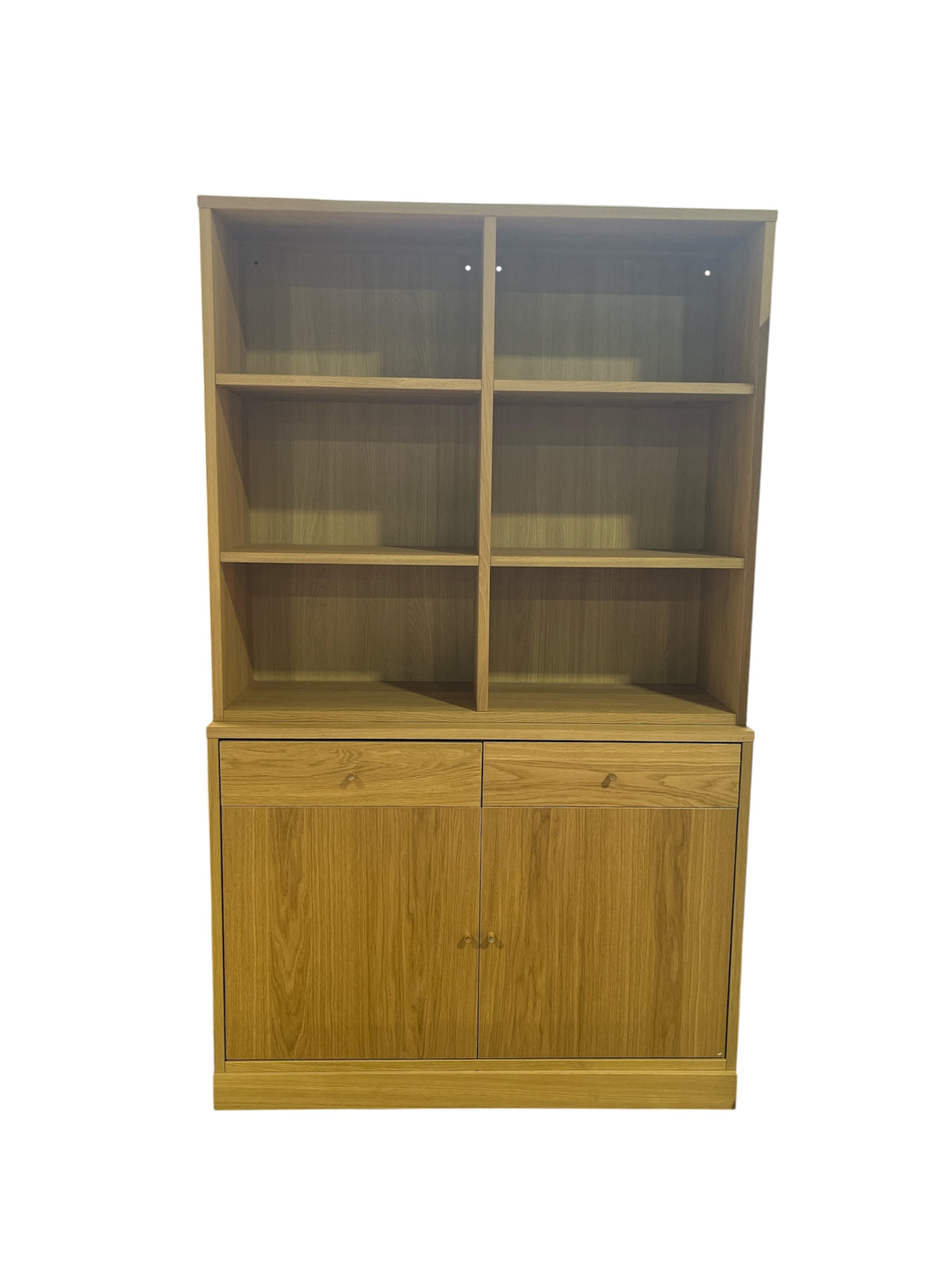 Scandanavian Style Oak Display Cabinet with Storage Hutch