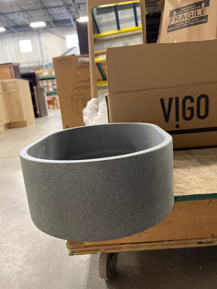 VIGO Gray Stone Oval Vessel Sink