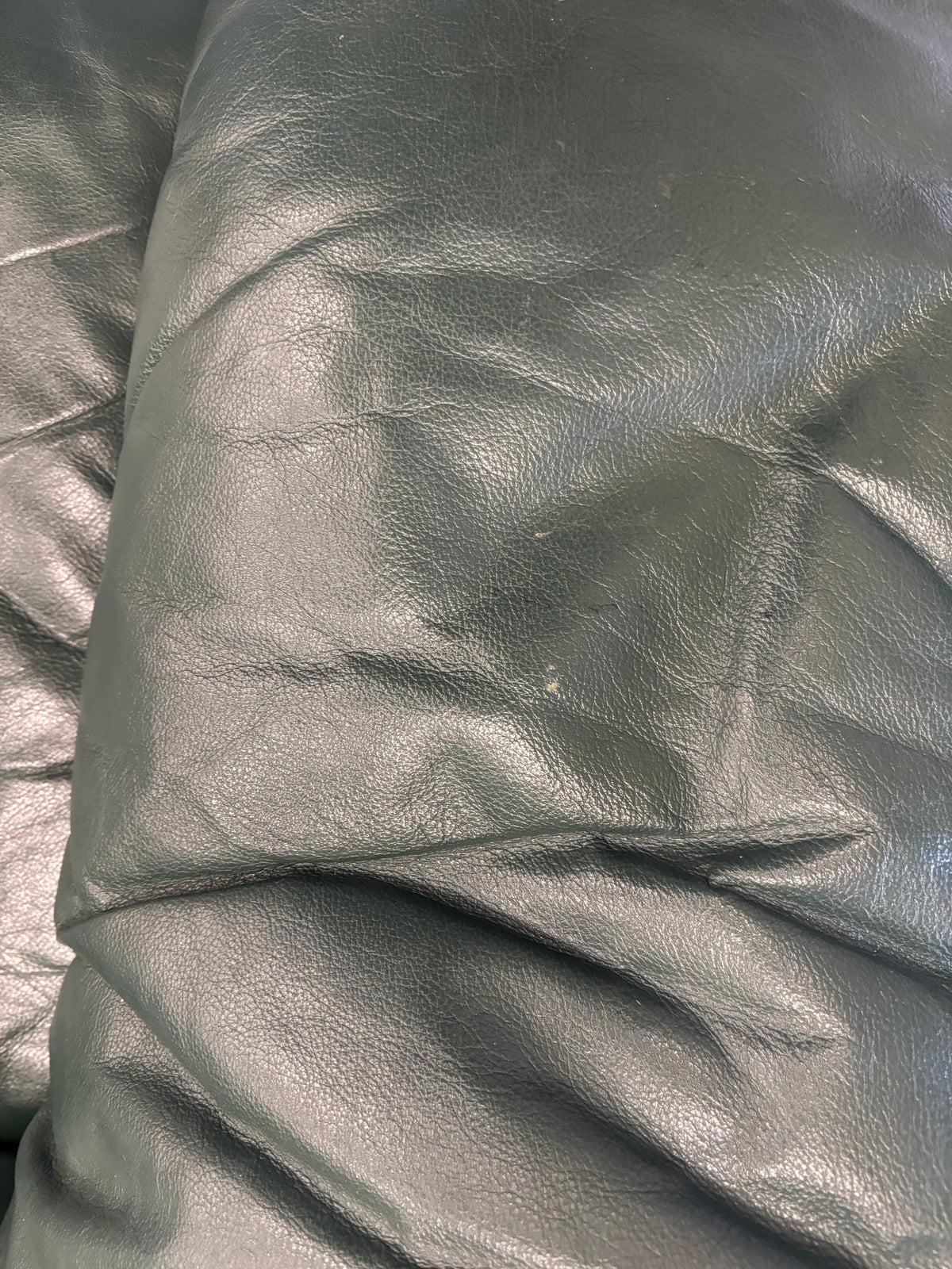 Forest Green Leather 3-Seater Sofa