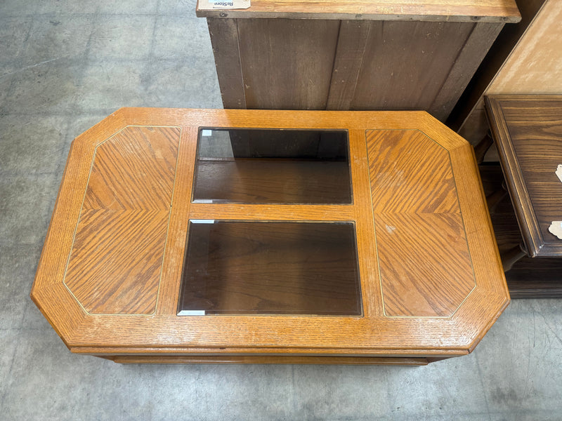 Light Honey Brown Hexagon Shaped Coffee Table