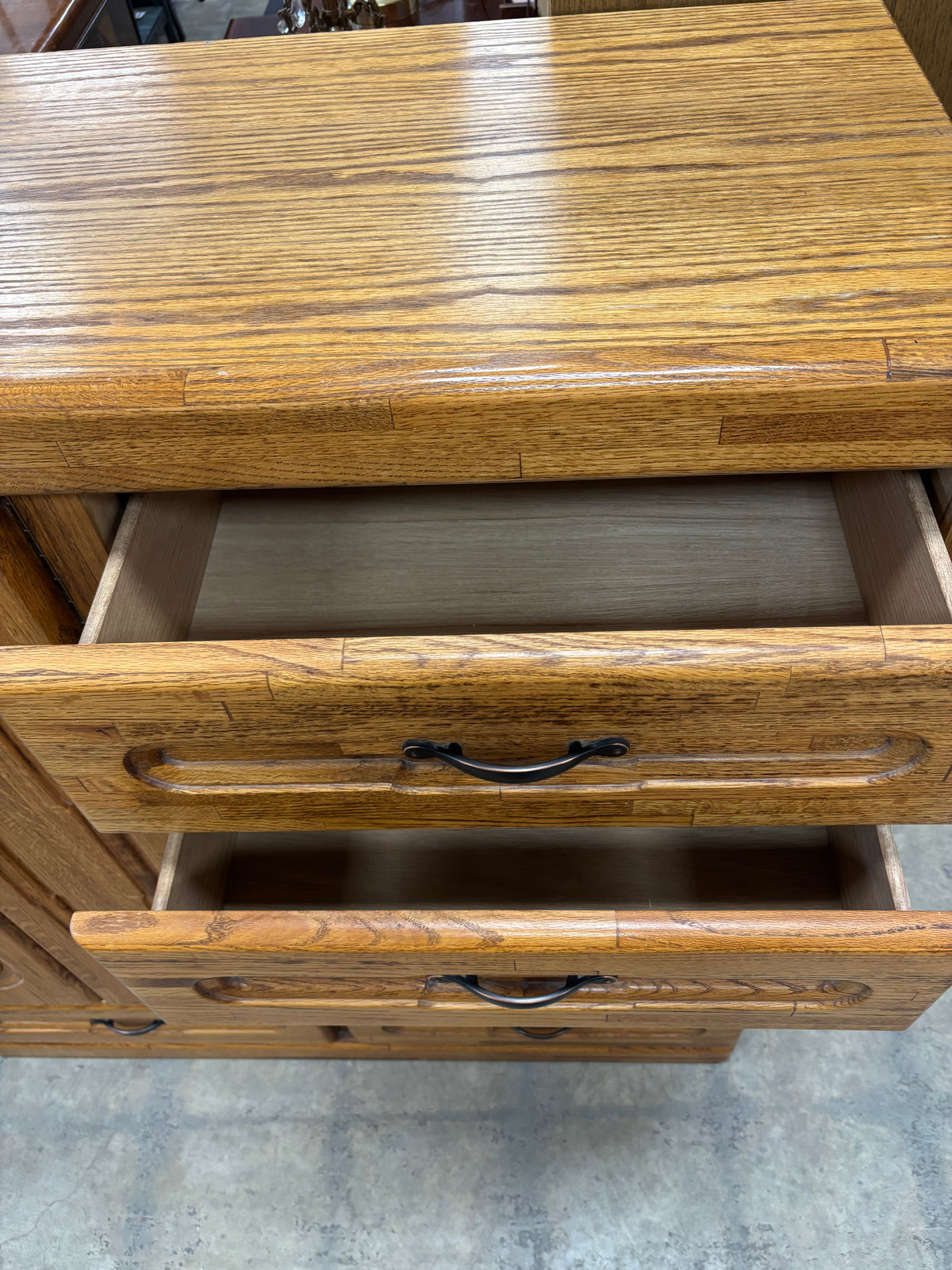 Solid Oak Bedroom Armoire Dresser
