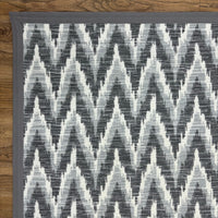 6×9-ft Grey & White Zigzag Rug – Machine-Woven Polyester, 283