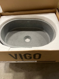 VIGO Gray Stone Oval Vessel Sink