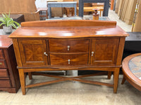 Brown Curved-Front Wood Sideboard