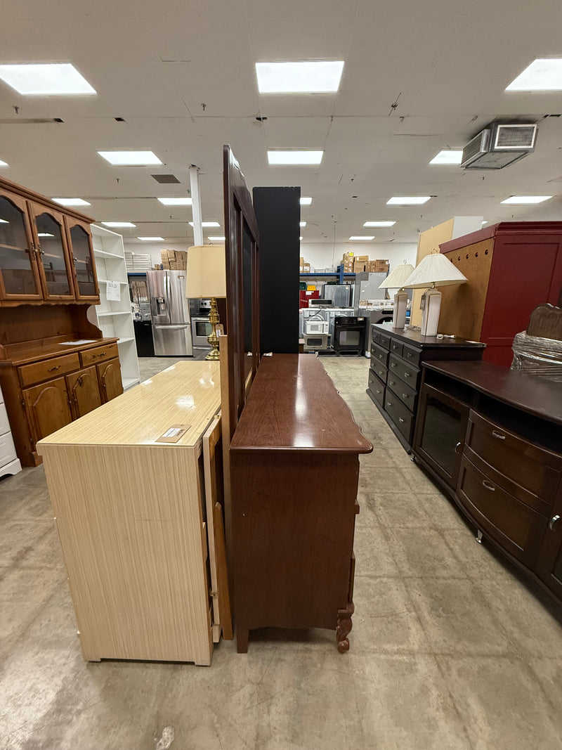 Mahogany 7 Drawer Lowboy Dresser with a Mirror